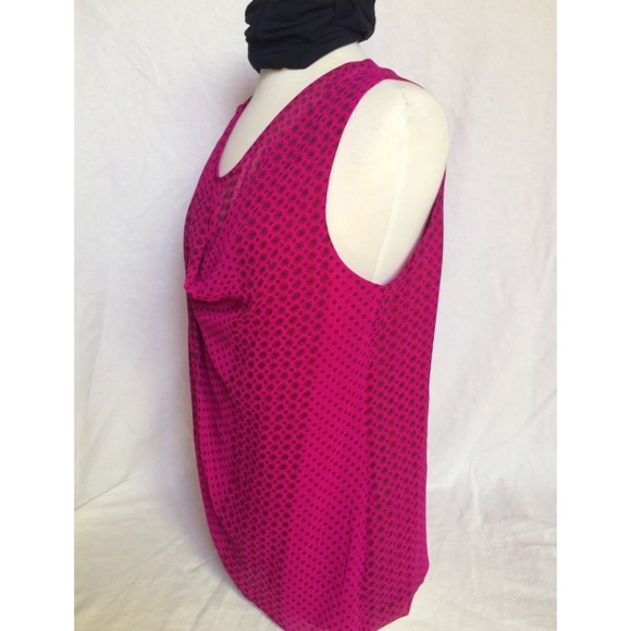 CAbi #983 Fuchsia Drape Neck Sleeveless Blouse Med - Picture 4 of 8